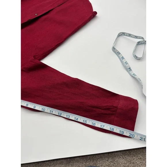 Lauren Ralph Lauren Women's SMALL 100% Linen Red Button Shirt Embroidered Logo - Picture 10 of 10